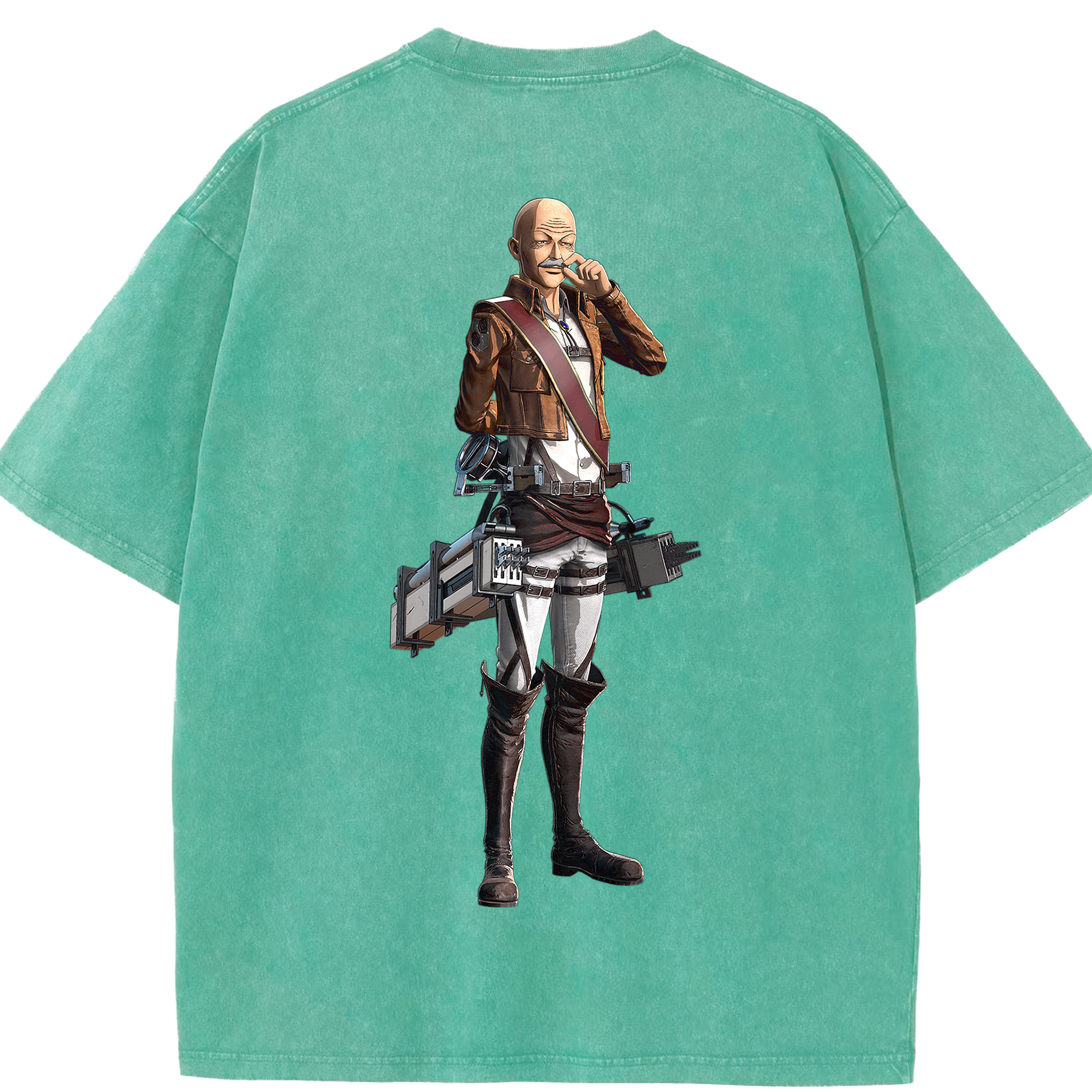 （画像用） 進撃の巨人 ドット·ピクシス Attack on Titan Dot Pixis 綿100% ヴィンテージ風 半袖Tシャツ（背面プリント）